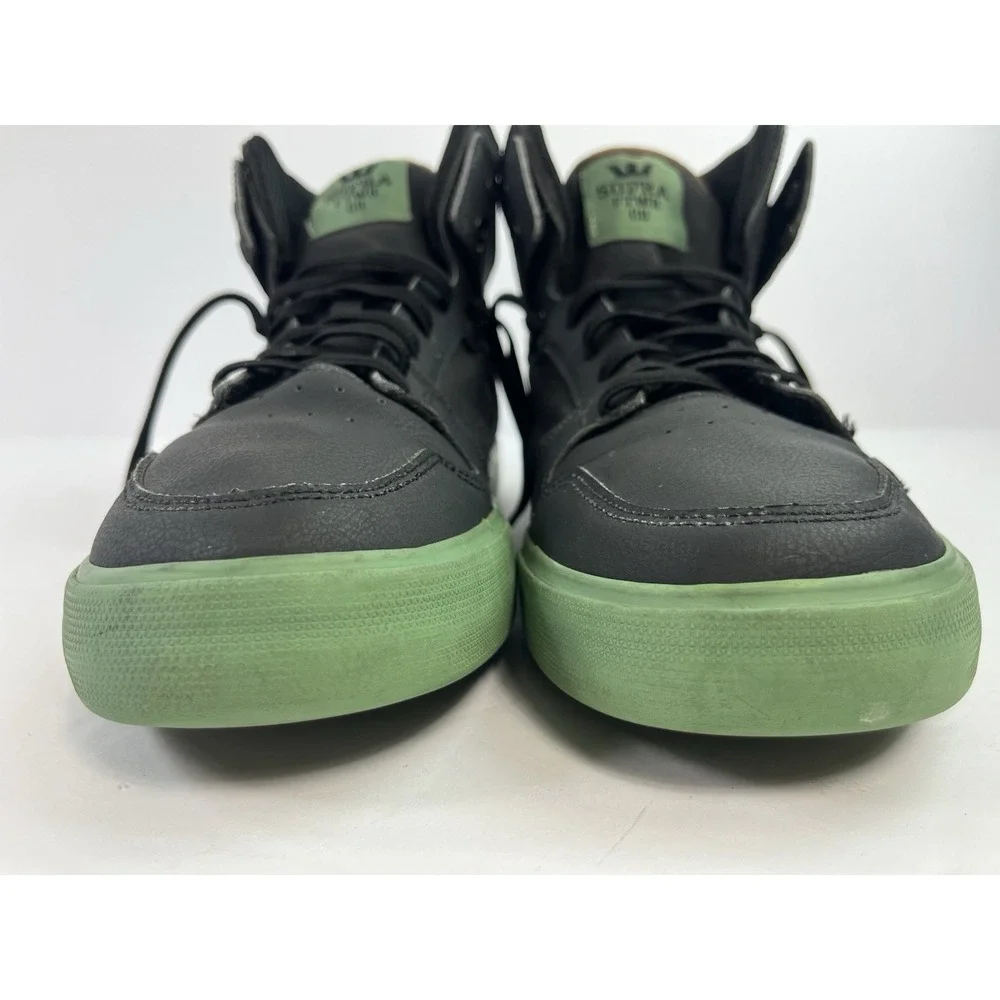 SUPRA Vaider high-top Skate Shoes Black Green Canvas Men's Size 9